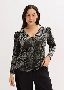 Maglia in velluto devoré a maniche lunghe, bonprix