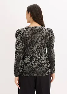 Maglia in velluto devoré a maniche lunghe, bonprix