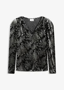 Maglia in velluto devoré a maniche lunghe, bonprix