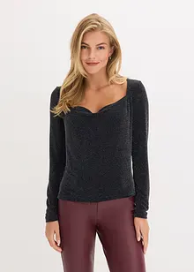 Top con scollo a cascata, bonprix