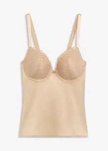 Top reggiseno con coppe preformate, finitura lucida ed effetto modellante medio, bonprix