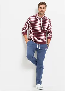 Pantaloni da jogging in puro cotone con dettagli sportivi, bonprix