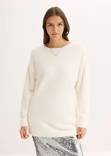 Maglione lungo in filato piumato morbido, bonprix