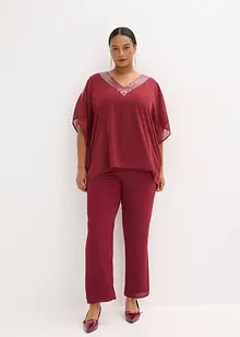 Blusa oversize con inserto di paillettes, bonprix