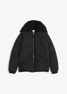 Giacca trapuntata con collo in teddy, bonprix