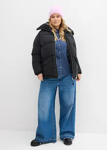 Giacca trapuntata con collo in teddy, bonprix