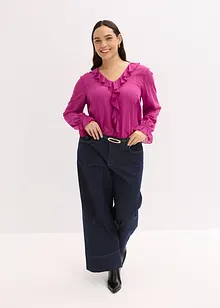 Blusa con volant, bonprix