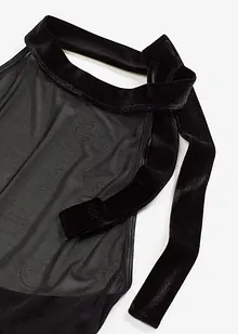 Mini abito sexy all'americana con velluto, bonprix