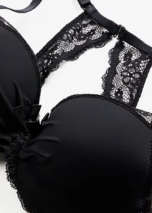 Reggiseno in pizzo con coppe preformate, ferretto e schiena a vogatore, bonprix