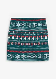 Minigonna con motivo norvegese in misto cotone ed elastan, bonprix