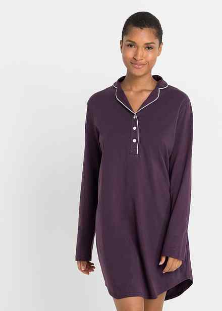 Camicia Da Notte Lunga In Cotone Per Donna Con Bottoni - Pigiama 2 Pezzi A Maniche Lunghe - Taglie Forti - 2