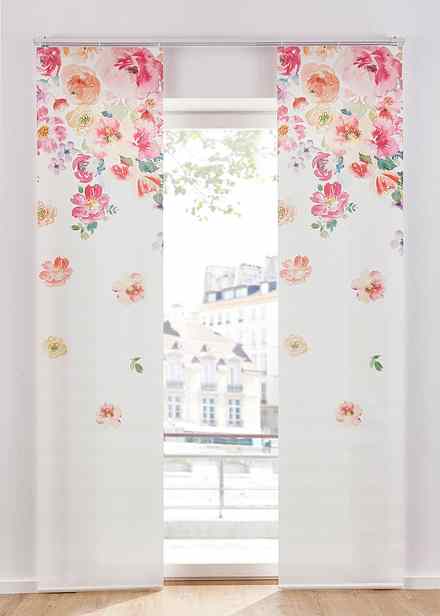 Bestlivings Elena Tende A Pannello Con Stampa - Set Da 3, 60x260 Cm, Tessuto Voile Trasparente, Per Finestre O Divisori