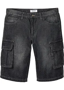 Evoga Jeans Pantaloni Corti Uomo Cargo Blu Denim Con Tasconi Laterali