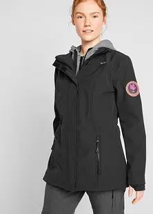 BOTCAM Giacca softshell impermeabile da donna, giacca softshell per le mezze stagioni, parka con cappuccio, alla moda, semplice protezione dalle intemperie, leggera, con cappuccio, con tasche, giacca