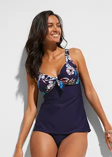 Costume Da Bagno Tankini Donna - Due Pezzi A Fascia Con Reggiseno Push Up, Nero - Foto 4