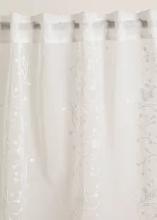 tenda in voile con fettuccia arricciata, trasparente, dal design