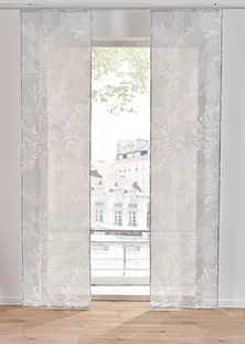 Tenda Voile Floreale Erna - Pannello Decorativo 40x90 Cm Con Cordoncino, Grigio - Foto 8