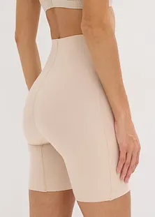Body Modellante Donna – Fascia Pantaloncino A Metà Coscia, Controllo Pancia, Senza Cuciture, Beige/nero