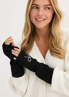 Inverno, Maglia, Lana, Motivo geometrico. Scaldabraccia lunghi, Molto morbidi, Guanti senza dita, Hippie, Boho, con foro per il pollice. IDEALI per LEI - Italia
