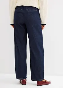 Jeans Boyfriend Donna Strappati &ndash; Cavallo Basso, Risvoltino, Blu Denim, Taglia M5043