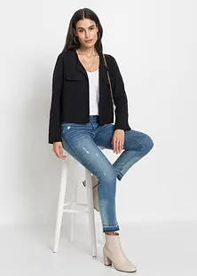 Maglione Donna Elegante con Scollo a V in Pizzo e Maniche Traforate – - Leela Moda