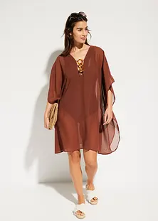 Abito Estivo Donna In Lino E Cotone – Scollo A V, Gonna Svasata Con Volant, Leggero E Traspirante Per Spiaggia