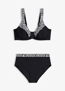 JASAMBAC Bikini Donna A Vita Alta – Top Canotta Con Imbottitura, Tessuto A Coste Elasticizzato, Morbido E Sportivo, Per Spiaggia E Piscina