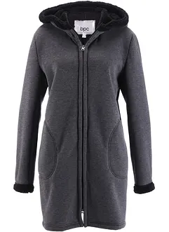 Felpa con zip e  cappuccio in pile teddy, bonprix