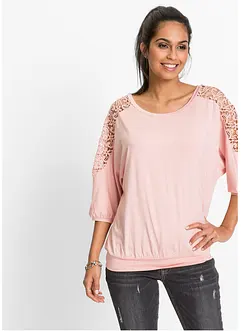 Maglia oversize con pizzo, bonprix
