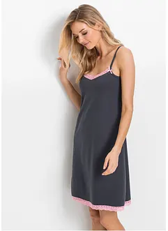 Camicia da notte corta con pizzo delicato, bonprix