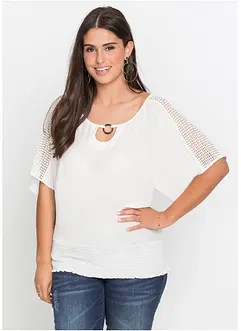 Blusa con pizzo, bonprix
