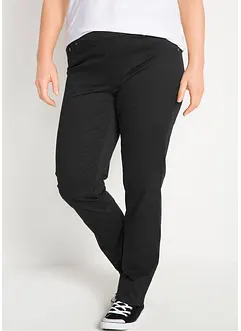 Pantaloni in cotone con elastico in vita e cinta comoda, straight, bonprix