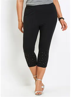 Leggings a pinocchietto con strass, bonprix