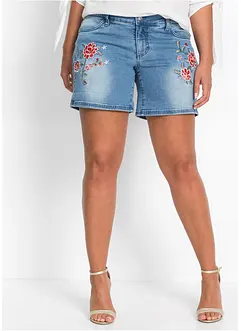 Shorts di jeans con ricamo, bonprix