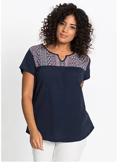 Maglia svasata in cotone a maniche corte, bonprix