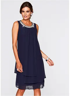 Abito in chiffon con strass, bonprix