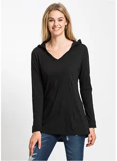 Maglia lunga con cappuccio, bonprix