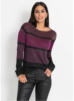 Maglione a righe con lurex, bonprix