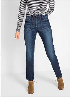 Jeans straight elasticizzati, a vita alta, bonprix