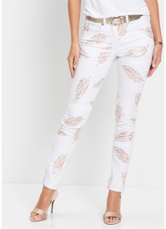Jeans con piume stampate, bpc selection premium