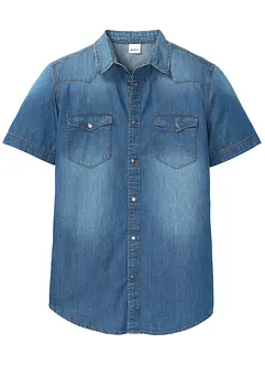 Camicia in jeans a maniche corte slim fit, bonprix