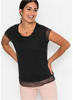 Maglia boxy con pizzo, bonprix