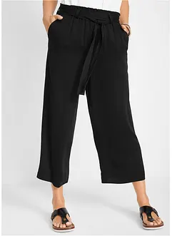 Pantaloni culotte in viscosa con cintura da annodare in vita, bonprix