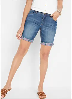 Bermuda in jeans straight, a vita media, bonprix