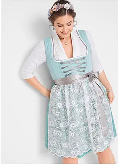 Abito bavarese con grembiule in pizzo (set 2 pezzi), bonprix
