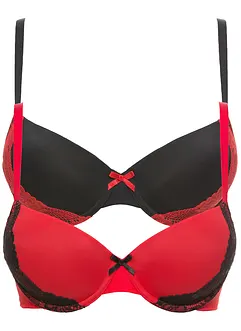 Reggiseno imbottito con ferretto e poliammide riciclata (pacco da 2), bonprix