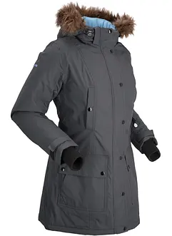 Giacca lunga tecnica outdoor con cappuccio impermeabile, bonprix