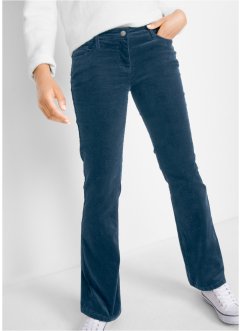 Pantaloni di velluto elasticizzato wide Blu Bonprix Donna Abbigliamento Pantaloni e jeans Pantaloni Pantaloni in velluto 
