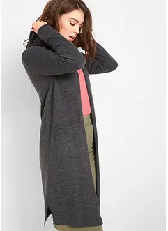 Cardigan lungo con cappuccio, bonprix