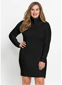 Abito in maglia aderente con collo alto, bonprix